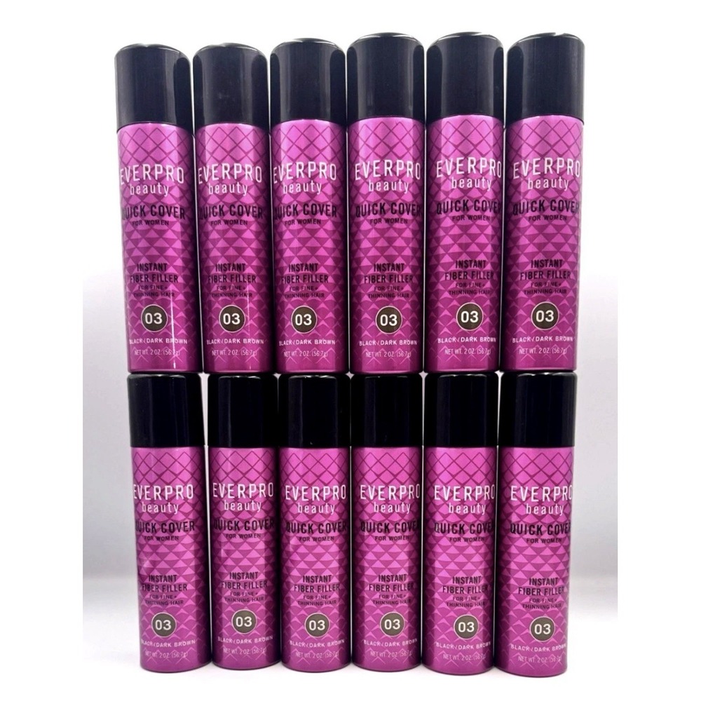 Everpro Quick Cover For Women Thinning Hair 2 oz. Black/Dark Brown 03- 12 Pack
